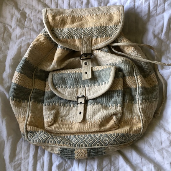 Handbags - Beautiful woven cotton backpack